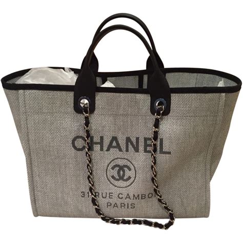 grand sac shopping en toile chanel|Chanel handbags outlet.